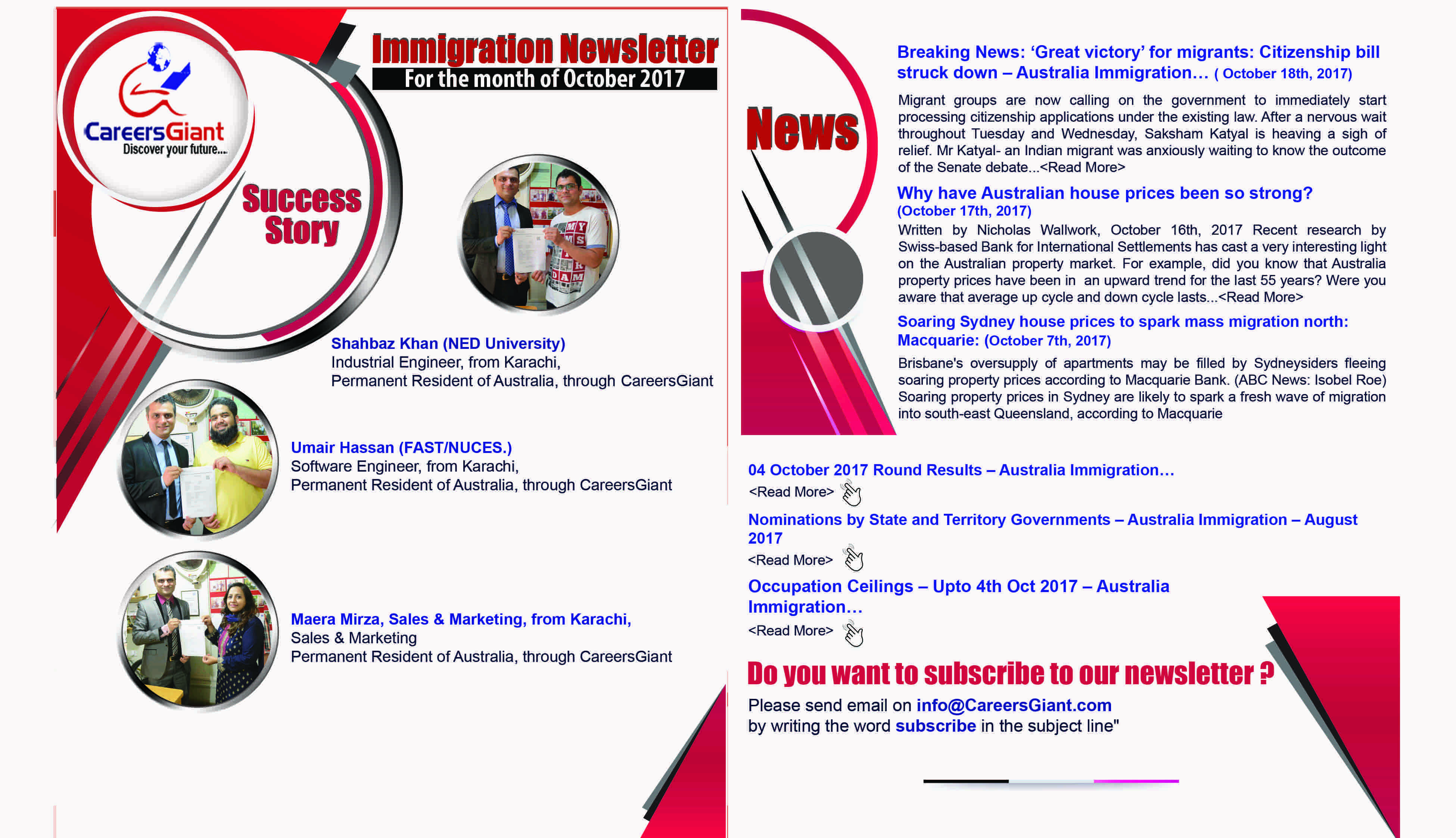 Immigration News letter-by CareersGiant - Oct 2017